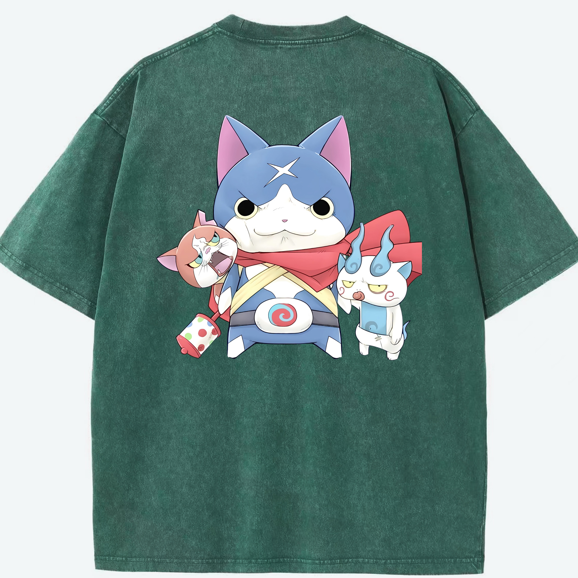 （画像用） 妖怪ウォッチ Yo-kai Watch 綿100% ヴィンテージ風 半袖Tシャツ（背面プリント）